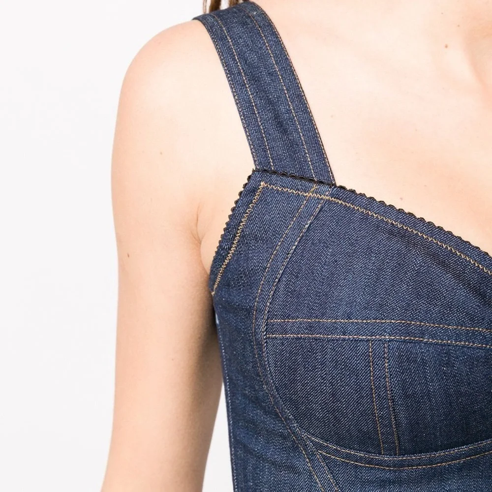 Dolce and Gabbana cropped denim corset top - Picture 4 of 8